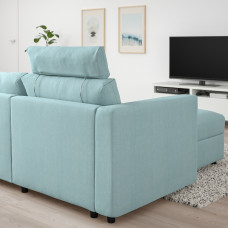 Доставка из Польши ⭐⭐⭐⭐⭐ VIMLE sofa 3-osobowa z szezlongiem, z zaglowkiem Saxemara/jasnoniebieski,ИКЕА-99399133, Евро Икеа Калининград