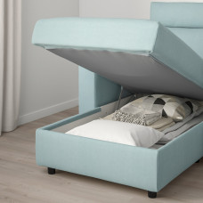 Доставка из Польши ⭐⭐⭐⭐⭐ VIMLE sofa 3-osobowa z szezlongiem, z zaglowkiem Saxemara/jasnoniebieski,ИКЕА-99399133, Евро Икеа Калининград