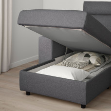Доставка из Польши ⭐⭐⭐⭐⭐ VIMLE sofa 3-osobowa z szezlongiem, z zaglowkiem z szerokimi podlokietnikami/Gunnared srednioszary,ИКЕА-69401298, Евро Икеа Калининград