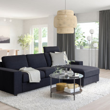 Доставка из Польши ⭐⭐⭐⭐⭐ VIMLE sofa 3-osobowa z szezlongiem, z zaglowkiem z szerokimi podlokietnikami/Saxemara czarnoniebieski,ИКЕА-19401762, Евро Икеа Калининград