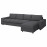 Доставка из Польши VIMLE sofa 4-osobowa z szezlongiem, z szerokimi podlokietnikami/Hallarp szary ИКЕА-09401772, ЕВРОИКЕА Калининград