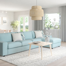 Доставка из Польши ⭐⭐⭐⭐⭐ VIMLE sofa 4-osobowa z szezlongiem, z szerokimi podlokietnikami/Saxemara jasnoniebieski,ИКЕА-39401780, Евро Икеа Калининград