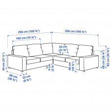 Доставка из Польши ⭐⭐⭐⭐⭐ VIMLE sofa narozna 4-osobowa, z szerokimi podlokietnikami/Gunnared srednioszary,ИКЕА-99401796, Евро Икеа Калининград