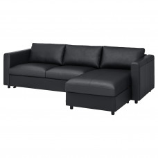 Доставка из Польши ⭐⭐⭐⭐⭐ VIMLE 3-os sofa rozkladana z szezlongiem, Grann/Bomstad czarny,ИКЕА-59477359, Евро Икеа Калининград