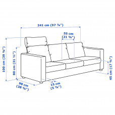 Доставка из Польши ⭐⭐⭐⭐⭐ VIMLE sofa 3-osobowa, z zaglowkiem/Grann/Bomstad czarny,ИКЕА-99306252, Евро Икеа Калининград