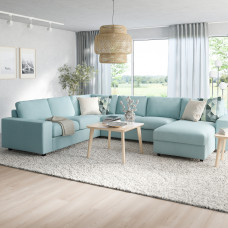Доставка из Польши ⭐⭐⭐⭐⭐ VIMLE narozna sofa rozkl. 5o z szezl, z szerokimi podlokietnikami/Saxemara jasnoniebieski,ИКЕА-79537183, Евро Икеа Калининград