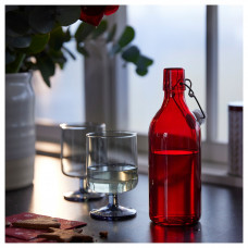 Доставка из Польши ⭐⭐⭐⭐⭐ VINTERFINT Бутылка с крышкой, красное стекло, 0.5 l,ИКЕА-60527283, Евро Икеа Калининград
